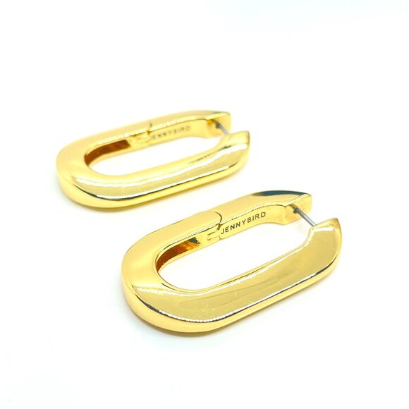 JENNY BIRD MEGA U-LINK EARRINGS Gold Modern Chunky Hoop Statement Sculptural - Picture 10 of 15